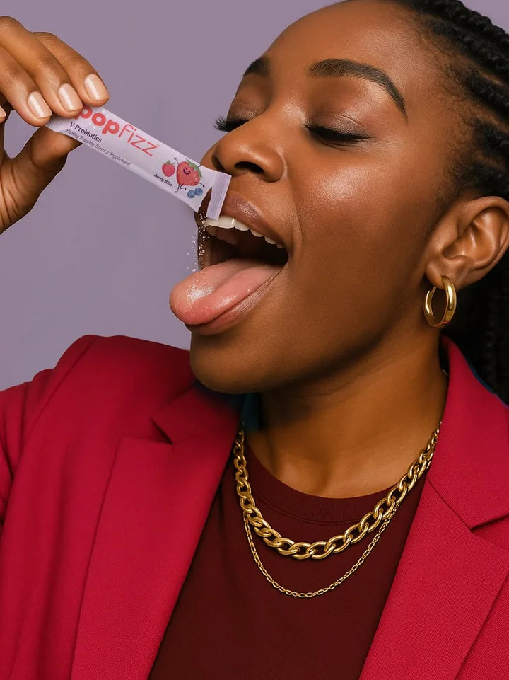Pour a PopFizz stick on the tongue